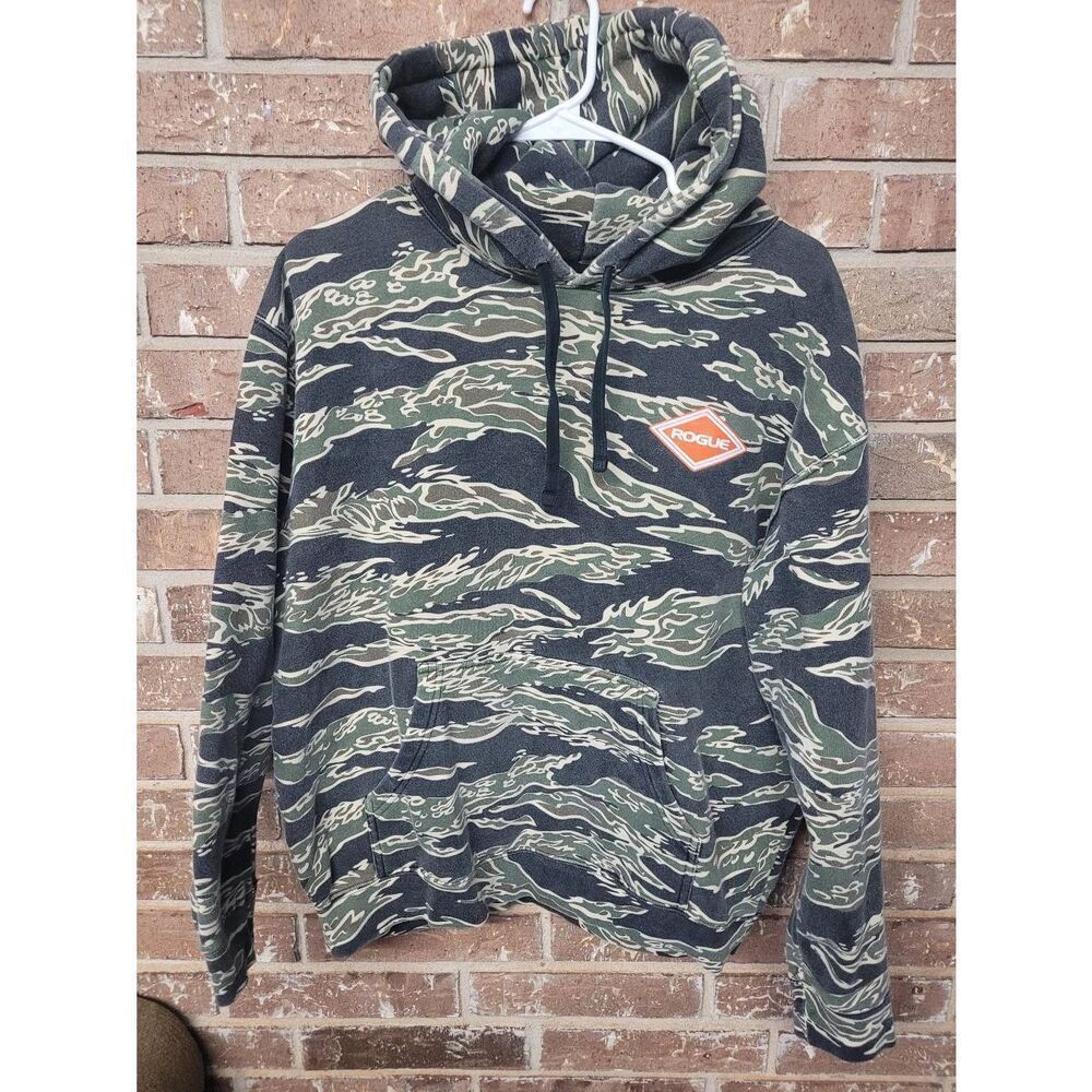 Rogue Fitness Tiger Camo Hoodie, Mens Medium